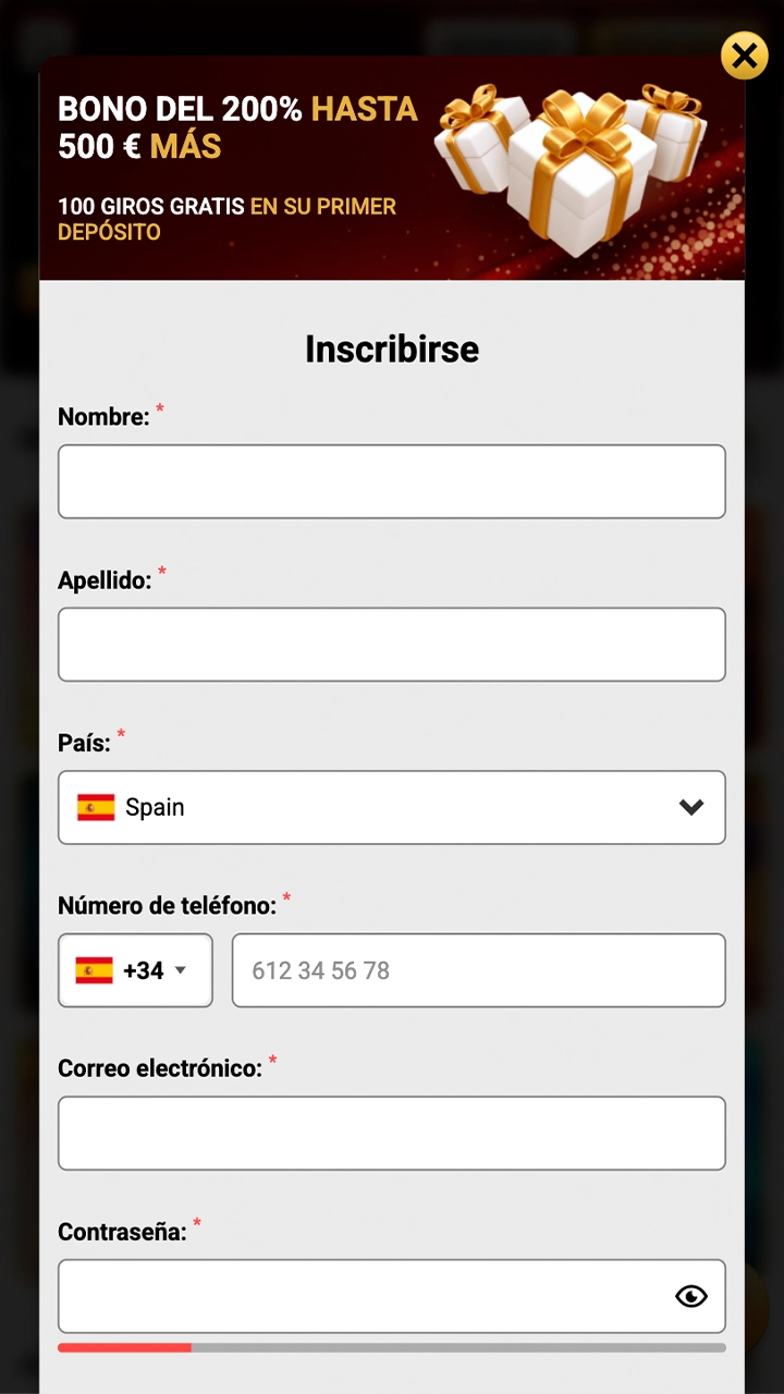 Crea una cuenta personalizada para empezar a apostar en Casino WinUnique.