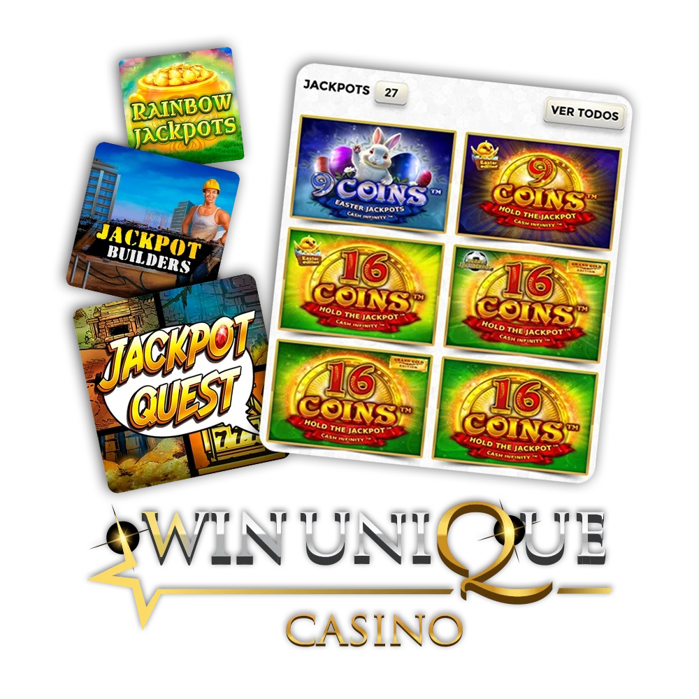 Consigue grandes premios en los juegos de Jackpot de Casino WinUnique.