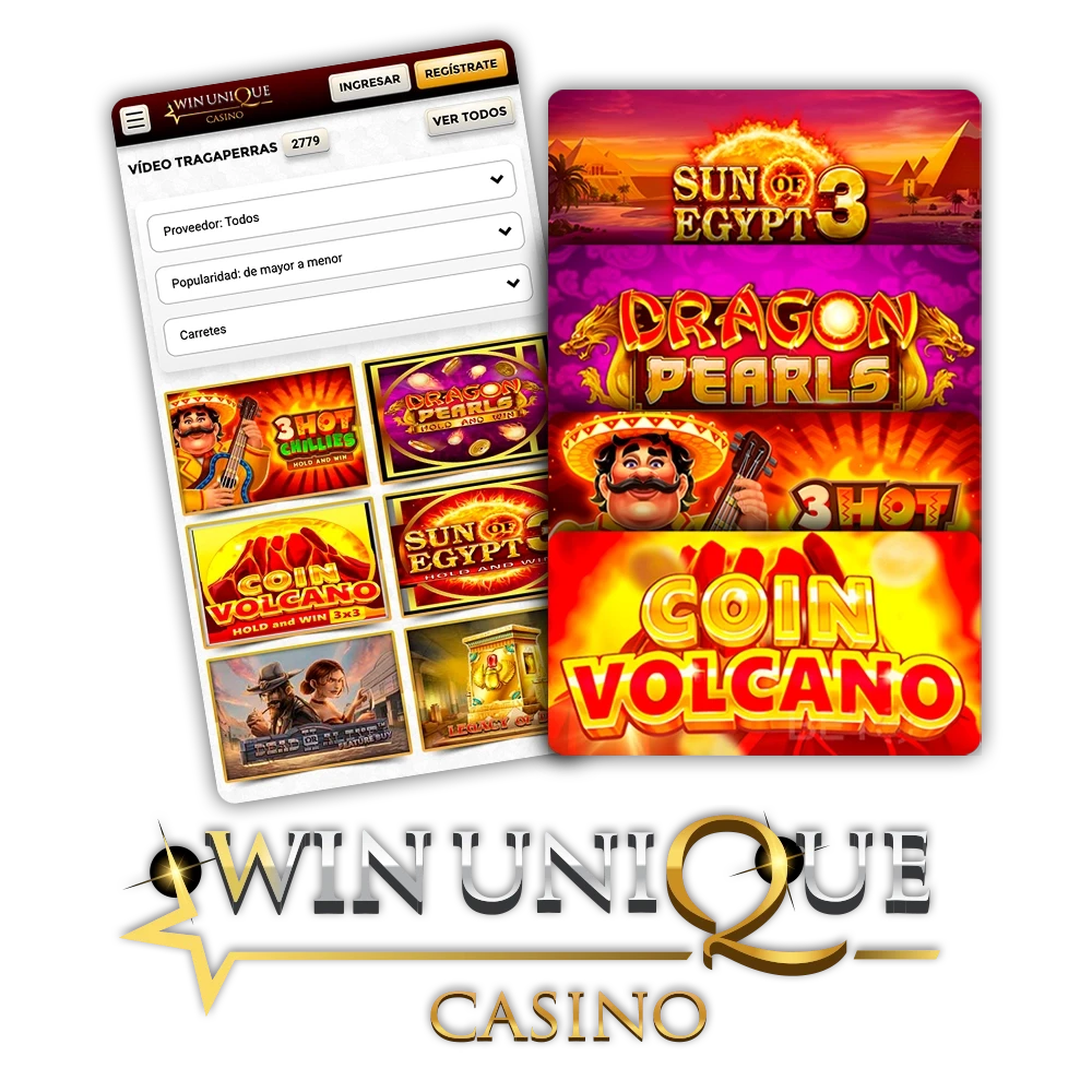 Encuentra tu tragaperras favorita en Casino WinUnique.