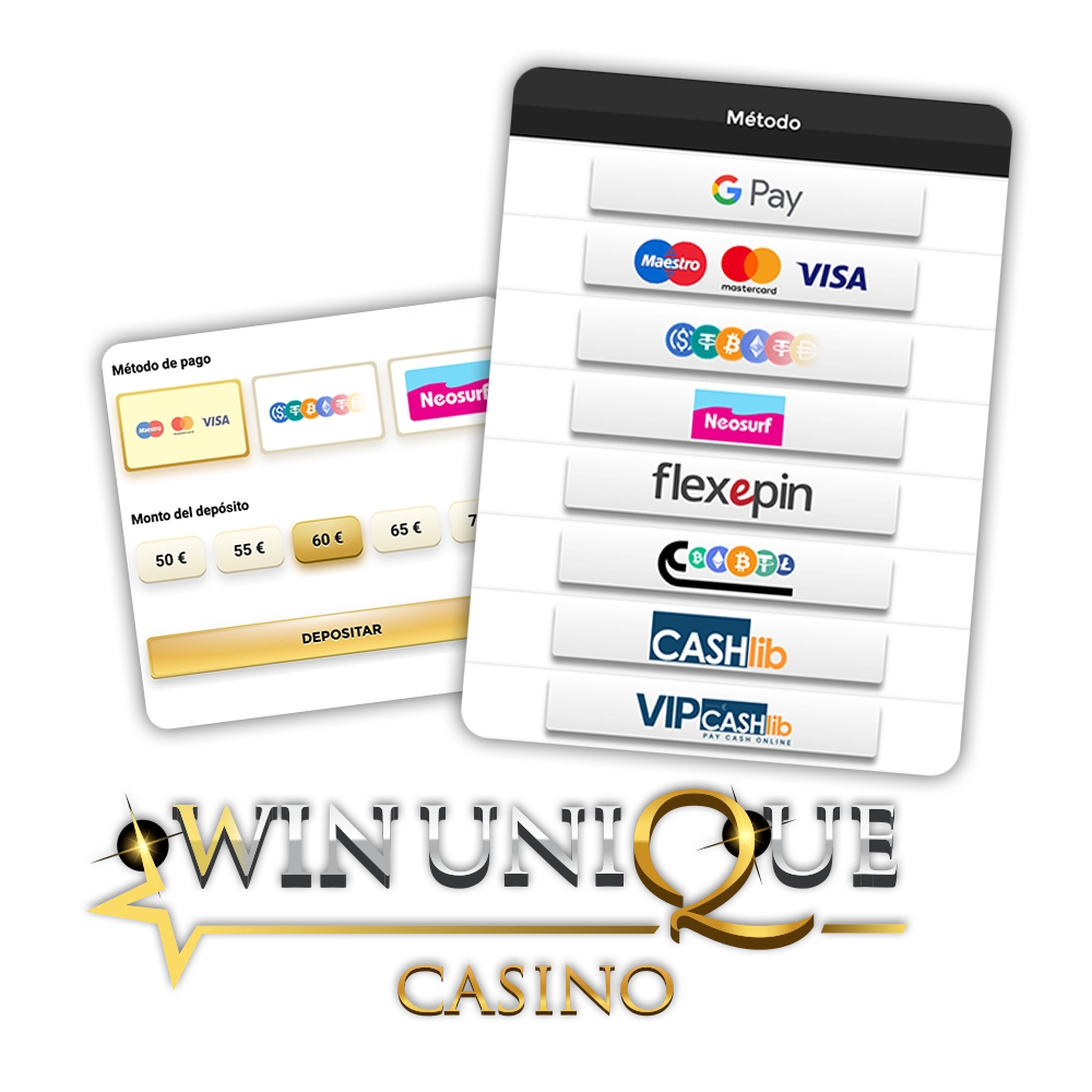 Utilice métodos instantáneos para depositar en WinUnique Casino.