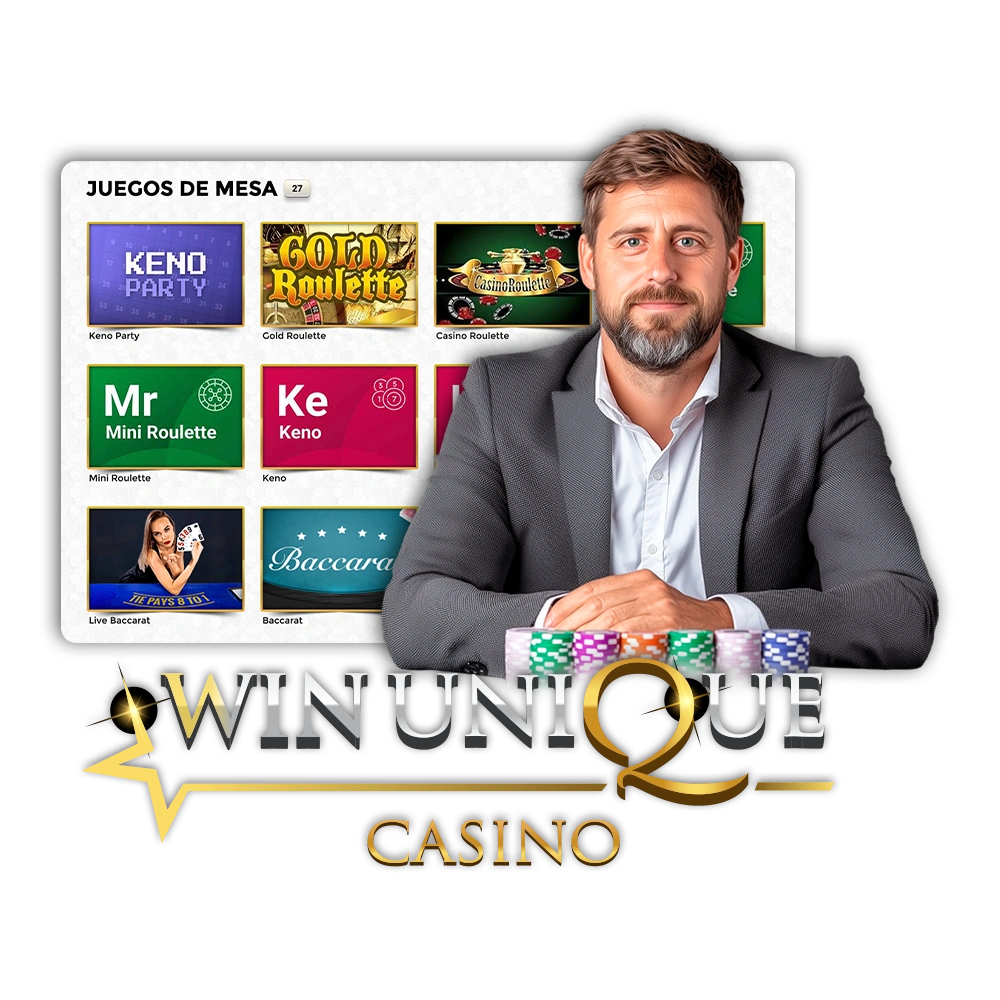 La suerte te espera en los juegos de mesa del Casino WinUnique.