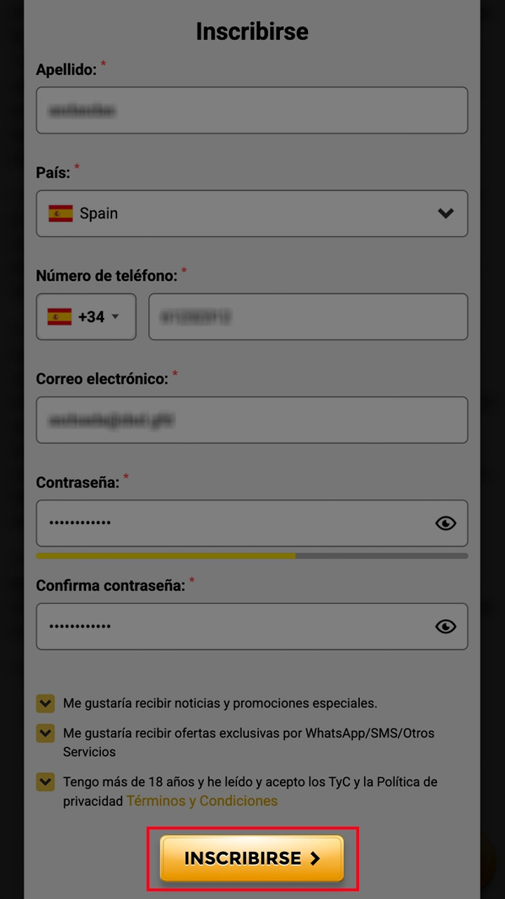 Cree una cuenta personalizada con WinUnique Casino account.