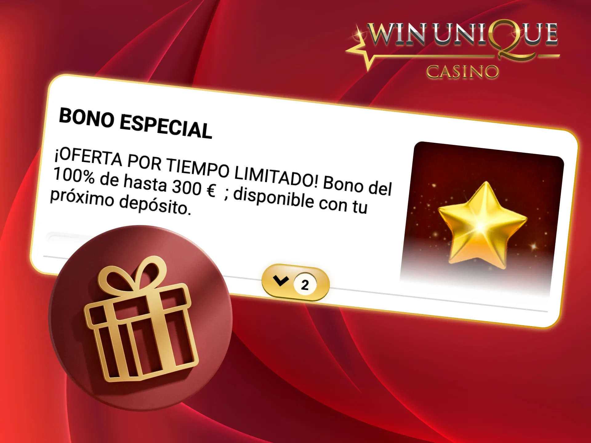 Recibe un bono tras depositar en Unique Casino.