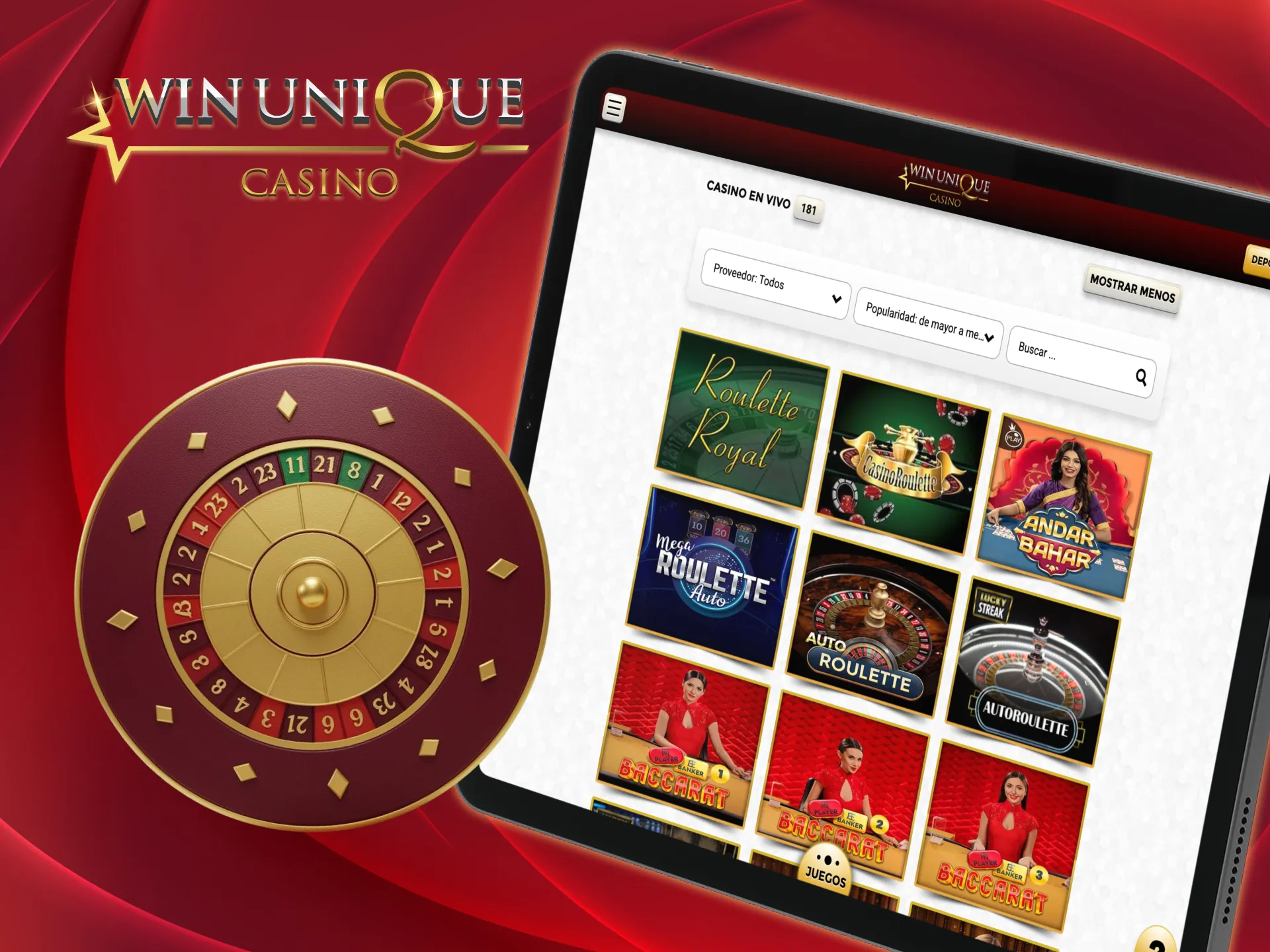 Juega con crupieres reales en Unique Casino.