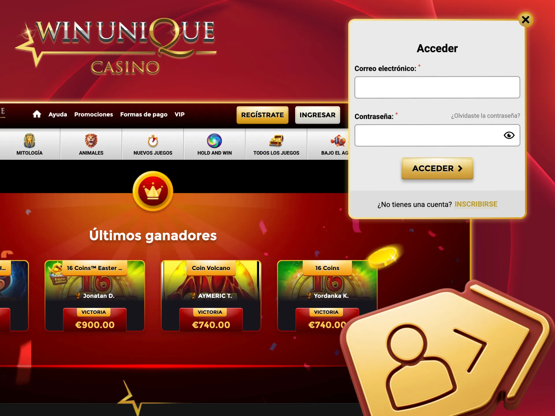 Inicia sesión y gana hoy en Unique Casino.