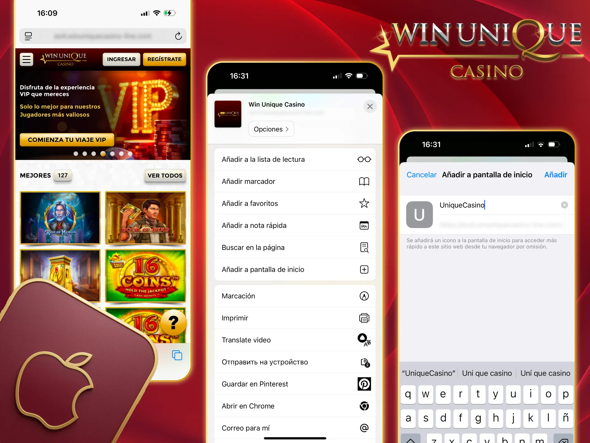 Instala Unique Casino en iOS y empieza a ganar.