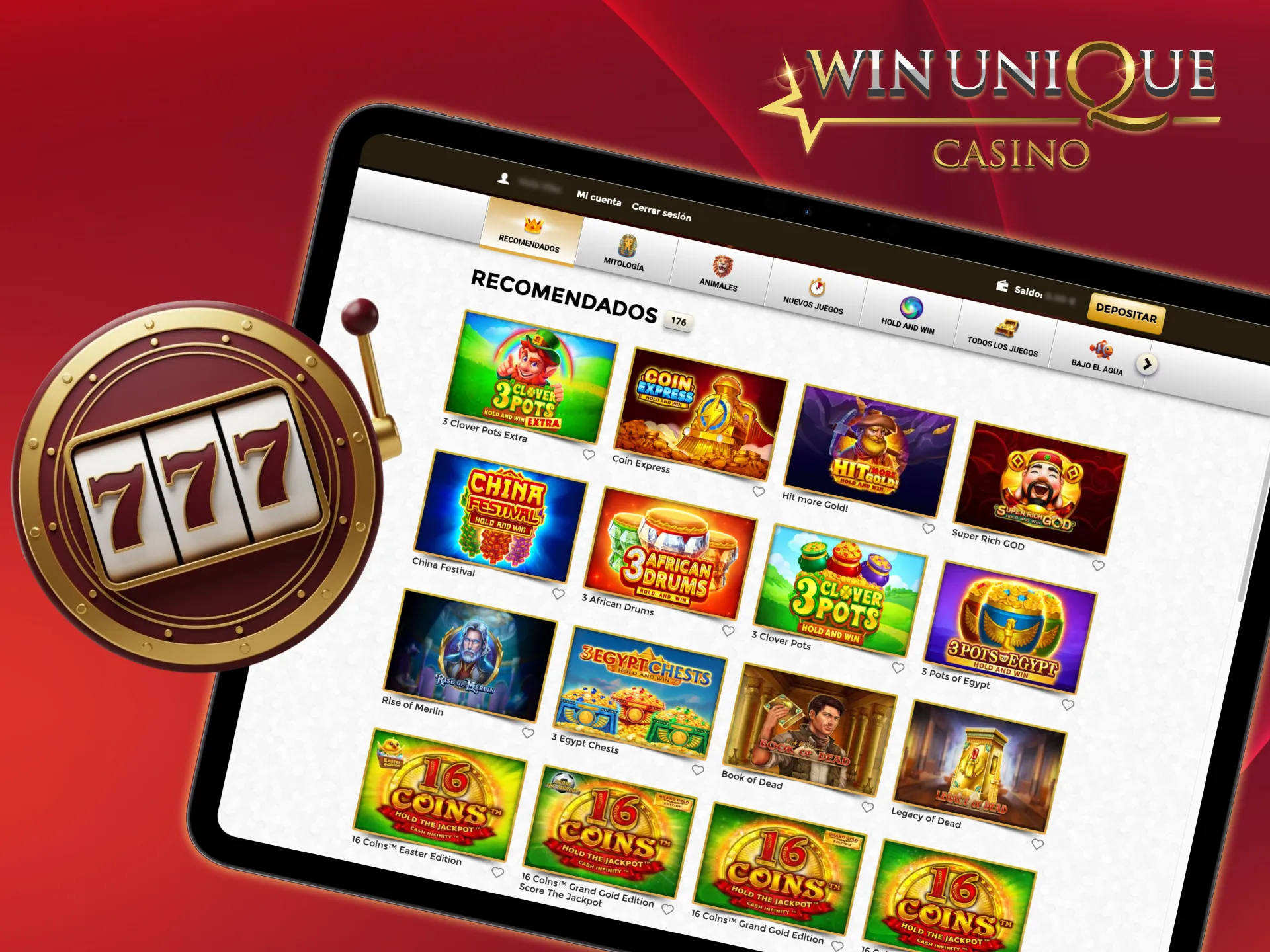 Gana en tragaperras emocionantes de Unique Casino.
