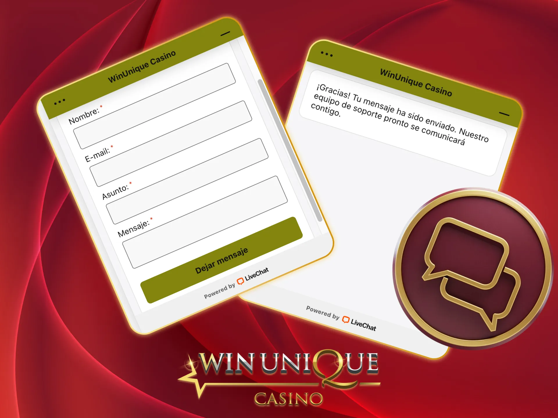 Recibe atención rápida y profesional en Unique Casino.