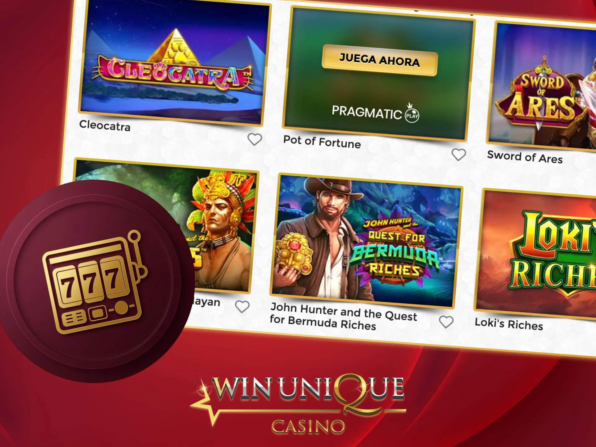 Accede a cientos de juegos en Unique Casino.