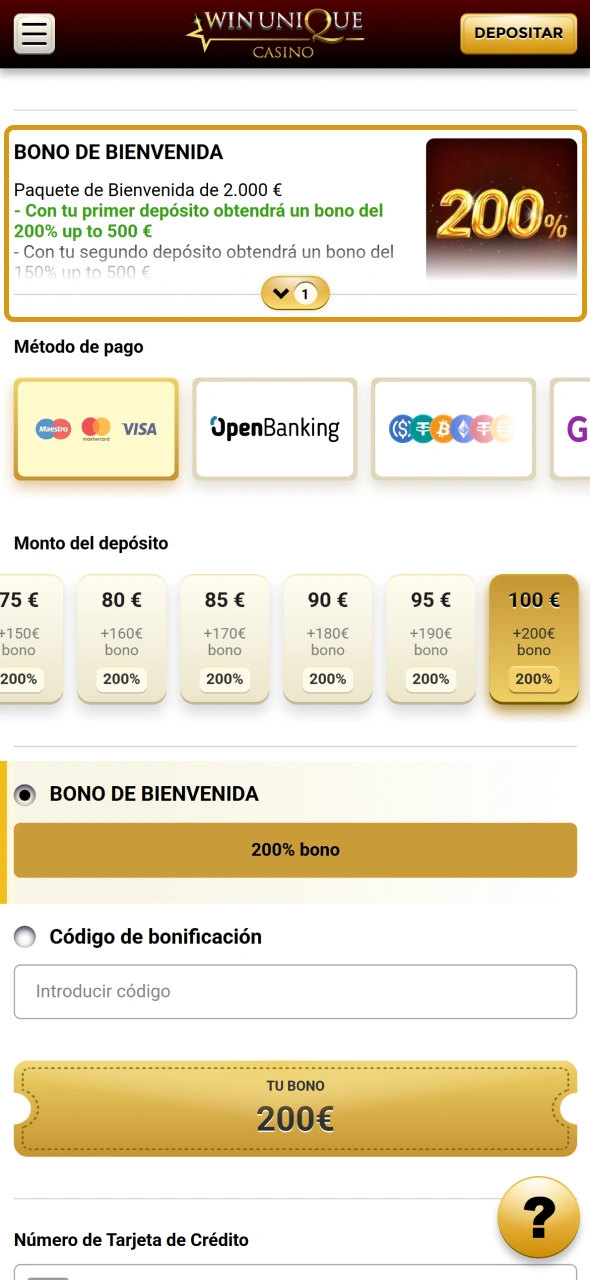 Activa los bonos de WinUnique para sacar más provecho de tu depósito.
