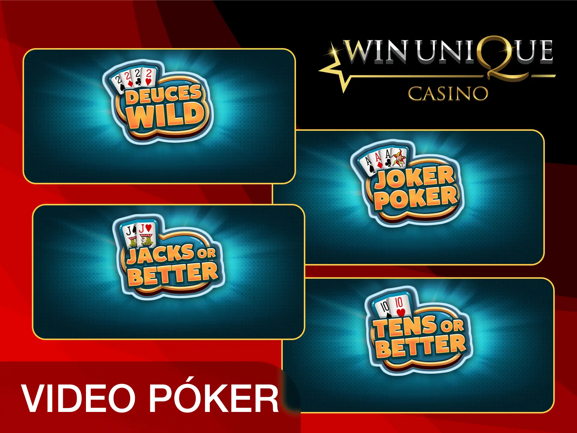 Puedes jugar a Video Póker en Unique Casino.